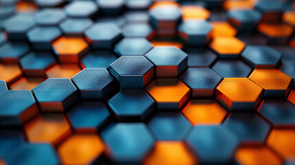 Wall Mural - A close up of a colorful hexagonal pattern