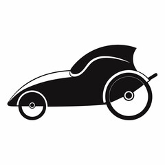 Wall Mural - Velomobile Black silhouette