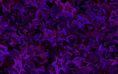 Poster - Dark Purple vector pattern with christmas stars.