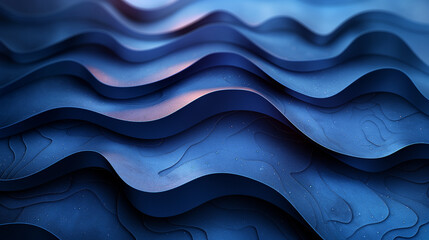 Wall Mural - The image is a blue wave with a lot of detail