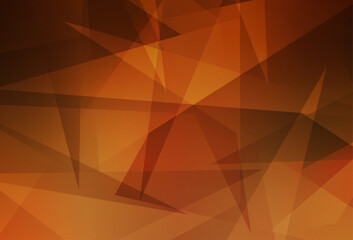 Poster - Dark Orange vector backdrop with lines, triangles.