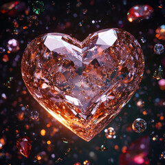 Wall Mural - Diamond Heart Sparkle.