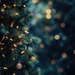Sticker - A beautifully decorated Christmas tree with glowing lights, creating a warm festive atmosphere perfect for holiday celebrations.