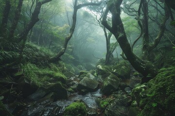 Sticker - Misty Forest of Yakushima, Japan