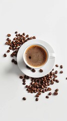 Poster - Coffee Cup Delights with Aromatic Beans