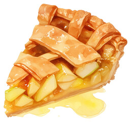 Sticker - PNG A piece of apple pie dessert ketchup cake.