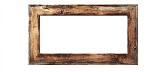 Poster - 3D rendering of a wood frame isolated on a white background with a clipping path