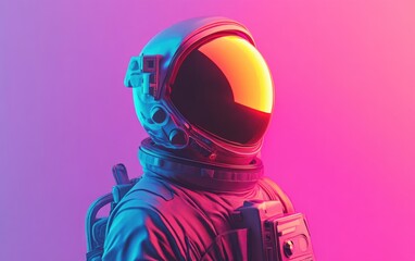Aufkleber - Abstract man in gray astronaut or spaceman suit 3D cartoon rendering