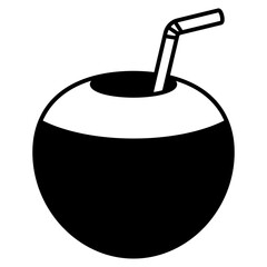 Poster - coconut drink with straw icon