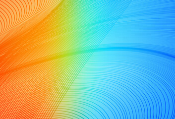 Poster - Light Blue, Red vector background with wry lines.