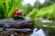 © Sanchai - Ladybugs, by the riverbank, exploring the undergrowth find new adventures in the natural world