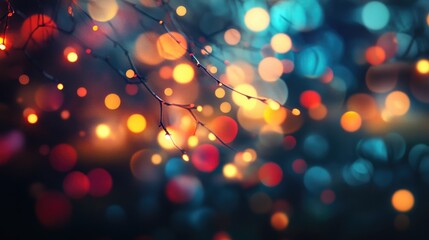 Poster - Softly blurred background with vibrant bokeh effects
