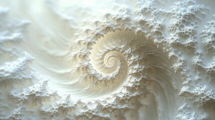 Poster - Soft creamy spirals create a captivating fractal background