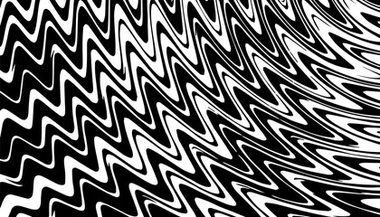 Poster - Black and white abstract dynamic wave pattern. Smooth transition effect for background and jersey design. Fully editable vector element. Vector Format Illustration 