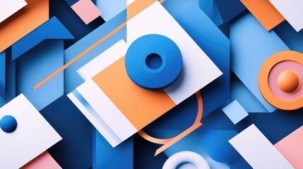 Poster - Geometric shapes template for corporate report cover design