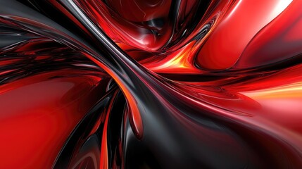 Poster - This image features a dynamic abstract swirl of red and black hues embodying a sleek and contemporary design that evokes motion and energy