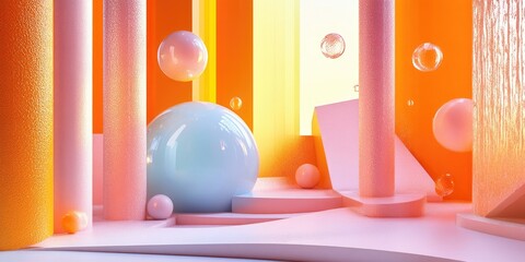 Poster - Stunning backdrop featuring geometric shapes 3D illustration 3D rendering