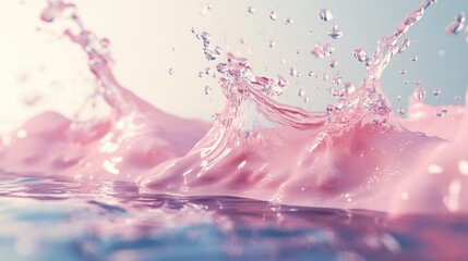Poster - Fluid splashing in a 3D illustration with realistic rendering