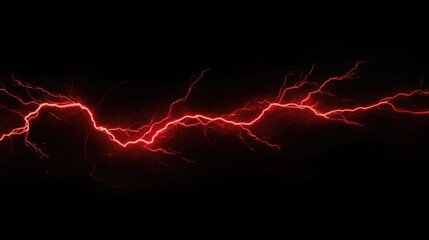 Poster - Isolated visual effect of a red lightning strike on a black background