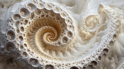 Poster - Soft creamy spirals create a captivating fractal background
