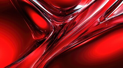 Poster - Vibrant red abstract background featuring reflective elements