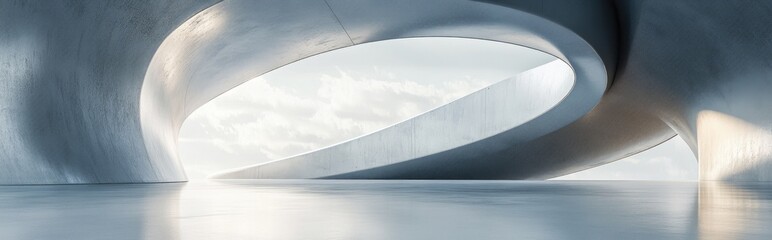 Poster - Abstract modern architectural background featuring an empty interior space 3D rendering