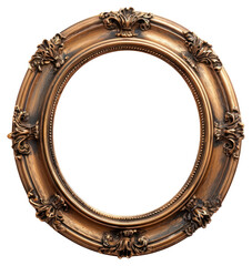 Canvas Print - PNG  Antique ornate oval picture frame