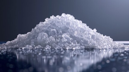 A pile of ice and salt on a table