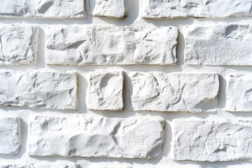 A white brick wall with a rough texture