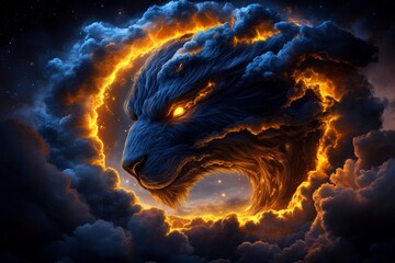 Wall Mural - zodiac signs as cosmic guardians, captured in an artwork where each zodiac sign is a guardian of a s