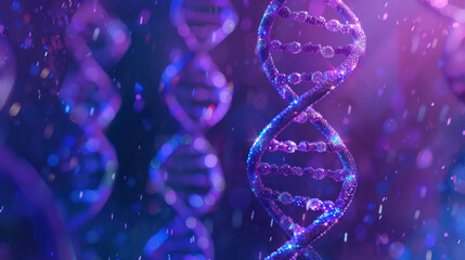 Aufkleber - Vibrant DNA strands glisten in colorful, abstract background, evoking sense of wonder and discovery. 
