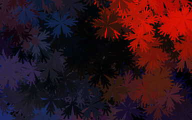 Poster - Dark Blue, Red vector natural backdrop with flowers.