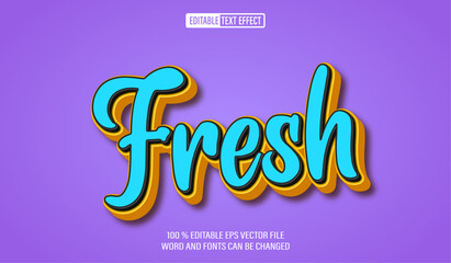 Poster - editable 3d text style effect - fresh text effect template