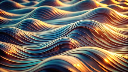 Wall Mural - Eye level macro shot of abstract wavy patterns backgrounds