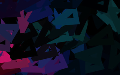 Poster - Dark Blue, Red vector template with crystals, triangles.