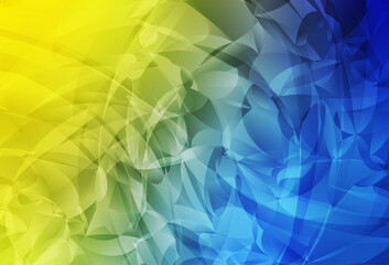 Poster - Light Blue, Yellow vector template with chaotic shapes.