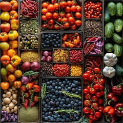 Wall Mural - Vibrant Colors of Fresh Produce