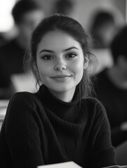 Poster - Young Female Student in Classroom