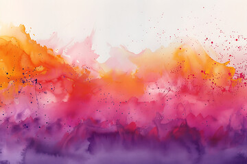 Wall Mural - abstract watercolor background with splashes orange pink