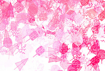 Poster - Light Red, Yellow vector doodle pattern with trees, branches.