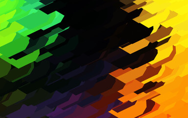 Poster - Dark Multicolor vector pattern with colorful hexagons.