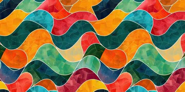 Abstract Geometric Pattern Artwork. Retro colors background.