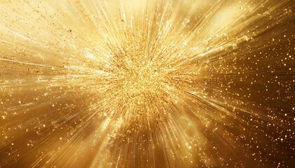 Fototapete - Line art illustration featuring an abstract gold background with a star like explosion effect