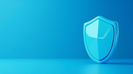 Blue shield icon on a modern gradient background symbolizing security, protection, and safety. Ideal for cybersecurity or data protection concept.