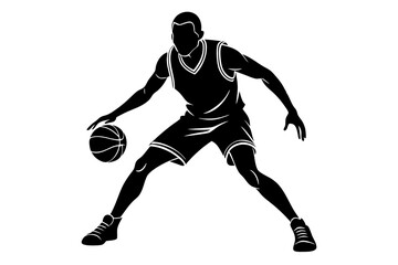 Wall Mural - Basketball player silhouette vector illustration 
