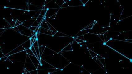 Poster - Glowing blue plexus. Big data. Abstract plexus technology futuristic network background. Plexus effect.