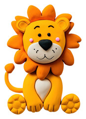 Sticker - PNG  Plasticine of lion mammal craft art.