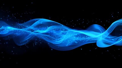Leinwandbilder - Abstract blue smoke swirling against a black background, mysterious and ethereal