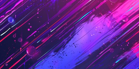 Poster - Abstract neon lights in shades of pink and purple. Background image of abstract artwork of blue and purple glowing watercolor pattern with splashing motion. Futuristic digital art background. AIG51.