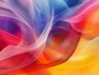 Poster - Colorful abstract wave patterns flowing in dynamic motion on canvas